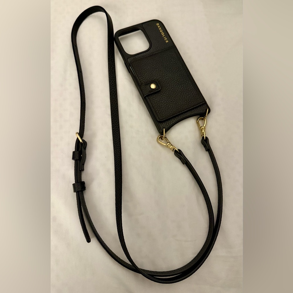 Bandolier Mila Black Leather Crossbody Phone Case for iPhone 15 Pro Max - EUC - Picture 2 of 10